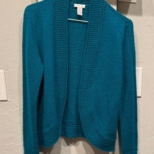 Chico's Teal Open-Front Cardigan
